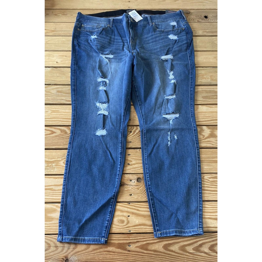 NWT Torrid Bombshell Skinny Jeans Size 26 Tall Women’s Blue Stretch MSRP $85.50